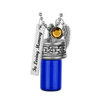 Bike Chain Blue Cobalt Pendant Urn - Love Charms Option