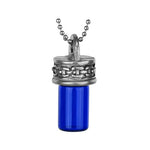 Bike Chain Blue Cobalt Pendant Urn - Love Charms Option