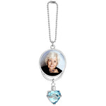 Crystal Heart Urn & Photo Medallion Christmas Ornament