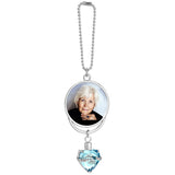Crystal Heart Urn & Photo Medallion Christmas Ornament