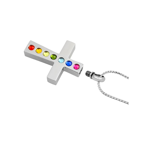 Chakra Cross Cremation Jewelry Urn