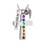 Chakra Cross Cremation Jewelry Urn - Love Charms Option
