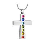 Chakra Cross Cremation Jewelry Urn - Love Charms Option