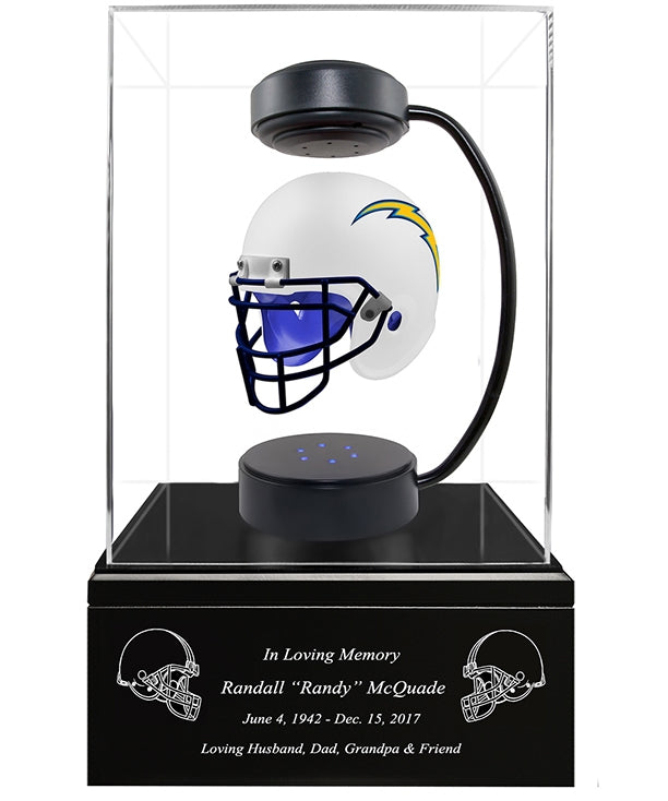 Football Cremation Urn & San diego Charges Hover Helmet Décor