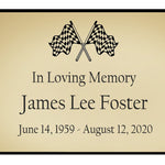 Checkered Flag Name Plates For Cremation Urns