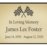 Checkered Flag Name Plates For Cremation Urns