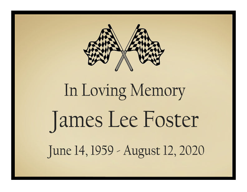 Checkered Flag Name Plates For Cremation Urns