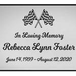 Checkered Flag Name Plates For Cremation Urns