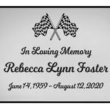 Checkered Flag Name Plates For Cremation Urns