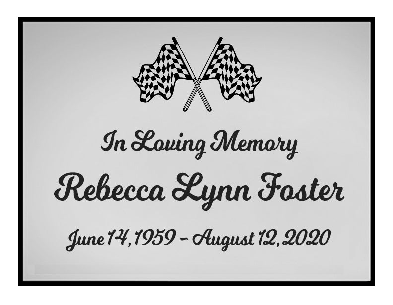 Checkered Flag Name Plates For Cremation Urns
