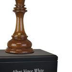 Chess King Cremation Urn - Teak and Black Wood