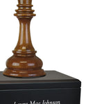 Chess Queen Cremation Urn - Teak and Black Wood