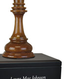 Chess Queen Cremation Urn - Teak and Black Wood