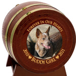 Pet Chestnut Barrel Urn - Small or Large Dog or Cat Urns