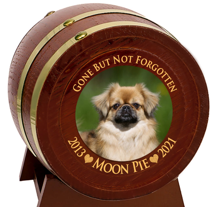 Pet Chestnut Barrel Urn - Small or Large Dog or Cat Urns