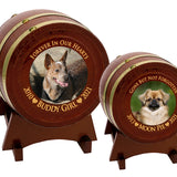 Pet Chestnut Barrel Urn - Small or Large Dog or Cat Urns
