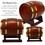 Pet Chestnut Barrel Urn - Small or Large Dog or Cat Urns