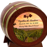 Vineyard Sunset Adult or Keepsake Chestnut Barrel Urn