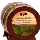 Vineyard Sunset Adult or Keepsake Chestnut Barrel Urn