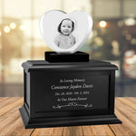 Child Memorial Heart 3D Crystal Infinity Wood Urn Set