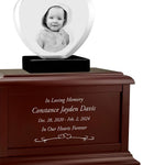 Child Memorial Heart 3D Crystal Infinity Wood Urn Set