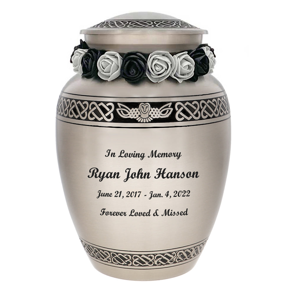 Flying Owl Child Urn Tribute Wreath™ - Pro Diamond Engraving