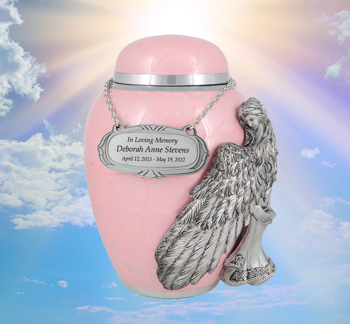 Child Wings of an Angel Pink Urn - Pro Laser Engraving