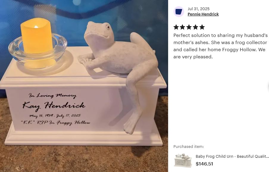 Baby Frog Child Urn