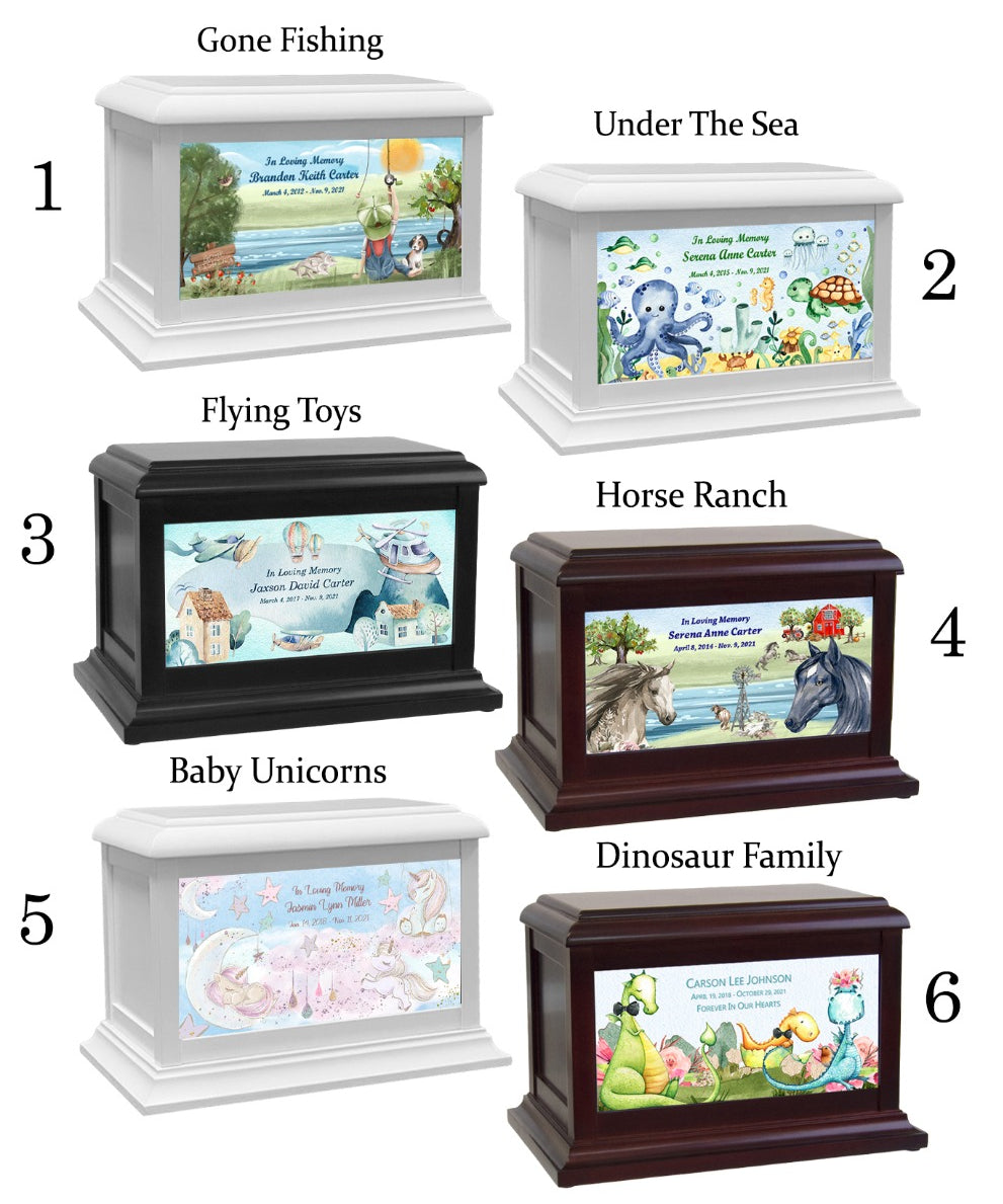 Children Toys, Baby Animals, The Sea & Dinosaurs Wood Keep The Memory® Cremation Urn