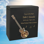 Country String Guitar Wood Adult Cremation Urn - Miniature Guitar - Photo Option