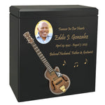 Country String Guitar Wood Adult Cremation Urn - Miniature Guitar - Photo Option