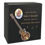 Country String Guitar Wood Adult Cremation Urn - Miniature Guitar - Photo Option
