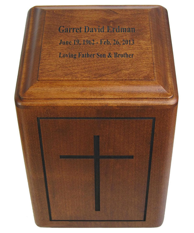 Christian Path Cross Urn Engraved