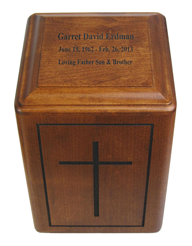 Christian Path Cross Urn Engraved