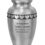 Love of My Life Pewter Companion Urns Heart Base Urns for Mom And Dad