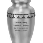 Love of My Life Pewter Companion Urns Heart Base Urns for Mom And Dad