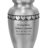 Love of My Life Pewter Companion Urns Heart Base Urns for Mom And Dad