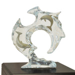 Circle of Love Dolphin Lucite Art Cremation Urn - Handmade Wooden Adult Urn