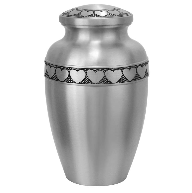 Circle Of Hearts Pewter Companion Shared (Half of Each Adult) Urn