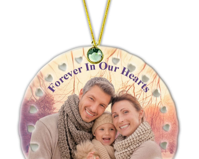 Personalized Ceramic Round Heart Ornament