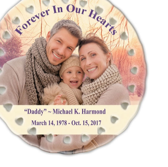 Personalized Ceramic Round Heart Ornament