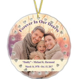 Personalized Ceramic Round Heart Ornament