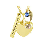 Citrine Gold Heart Ash Urn - Love Charms™ Option