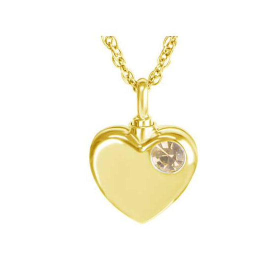 Citrine Gold Heart Ash Urn - Love Charms™ Option