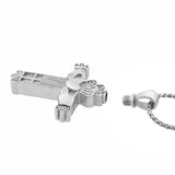 Claddagh Cross 14KT White Gold Cremation Jewelry Urn