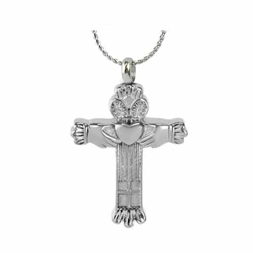 Claddagh Cross Pendant Urn - Love Charms Option