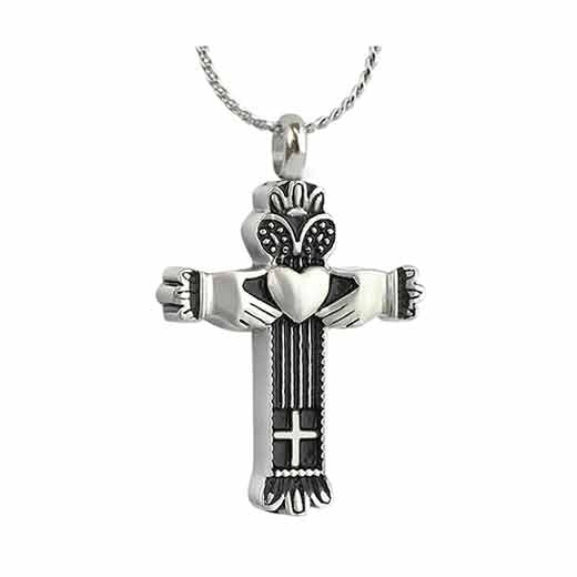 Irish Cross Pendant Urn - Love Charms Option