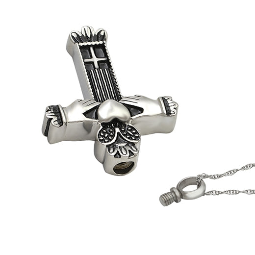 Irish Cross Pendant Urn - Love Charms Option