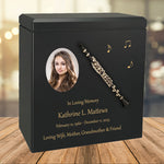 Clarinet Wood Adult Cremation Urn - Miniature Clarinet - Photo Option