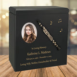 Clarinet Wood Adult Cremation Urn - Miniature Clarinet - Photo Option